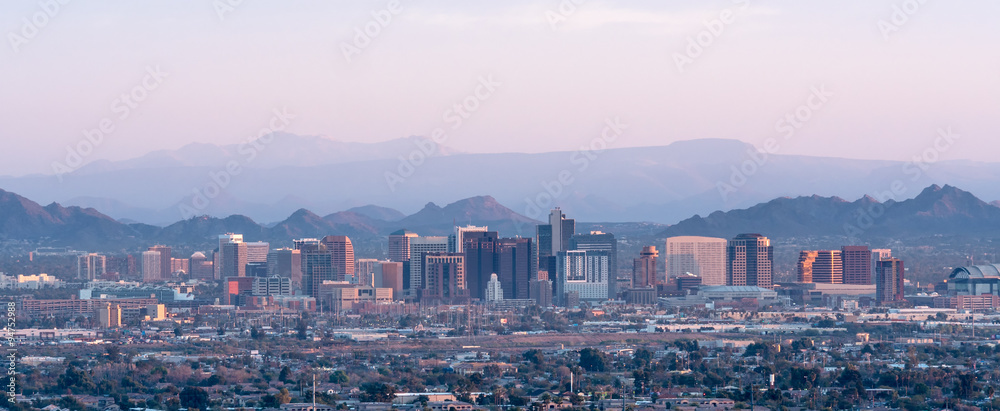 Phoenix Arizona Skyline Panorama - obrazy, fototapety, plakaty 