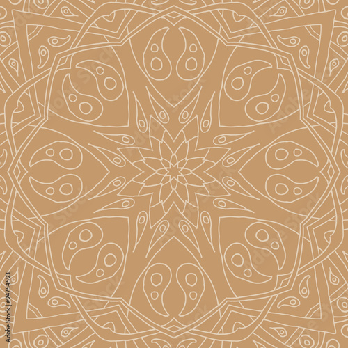 Mandala seamless pattern. Floral ethnic abstract decorative ornament