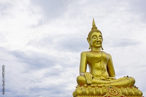 very big image of Buddha magnificent in Thailand Temple