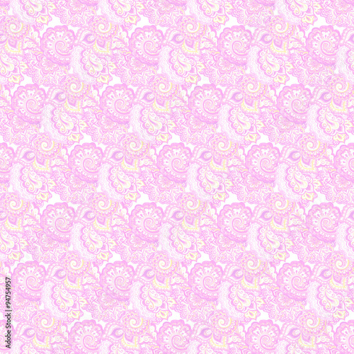 Endless ornamental Indian background with muted magenta design © zzorik