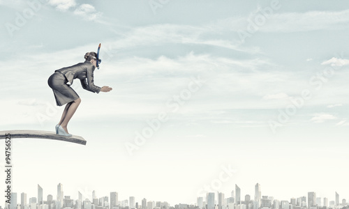 Wallpaper Mural Businesswoman diver. Concept image Torontodigital.ca