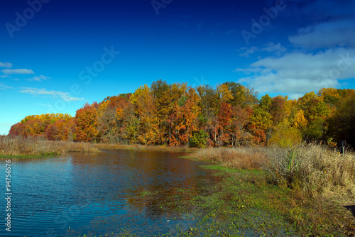 Lake reflecting Fall Colors