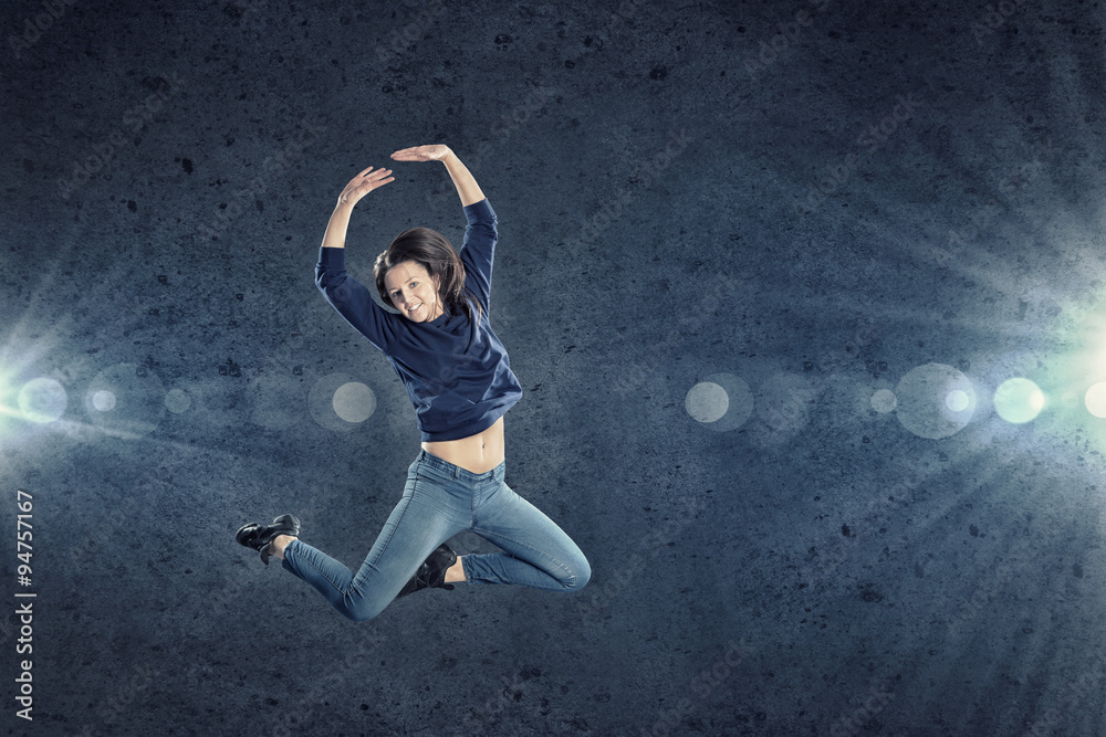 Dancer girl in jump