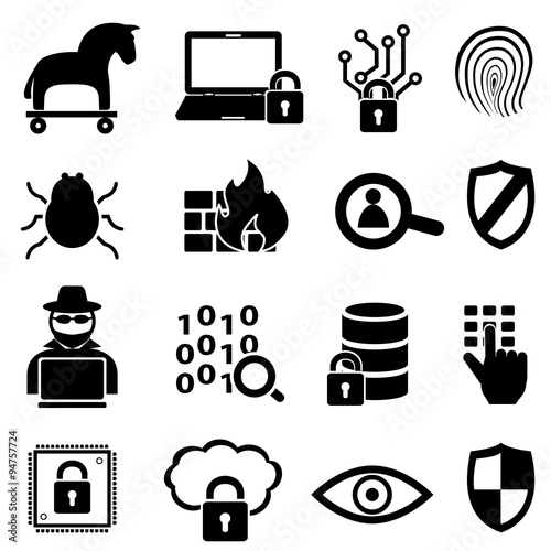 Cyber security and data icons