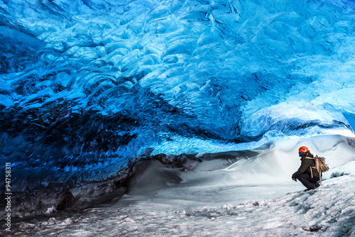Valokuvatapetti Glacier ice cave of Iceland