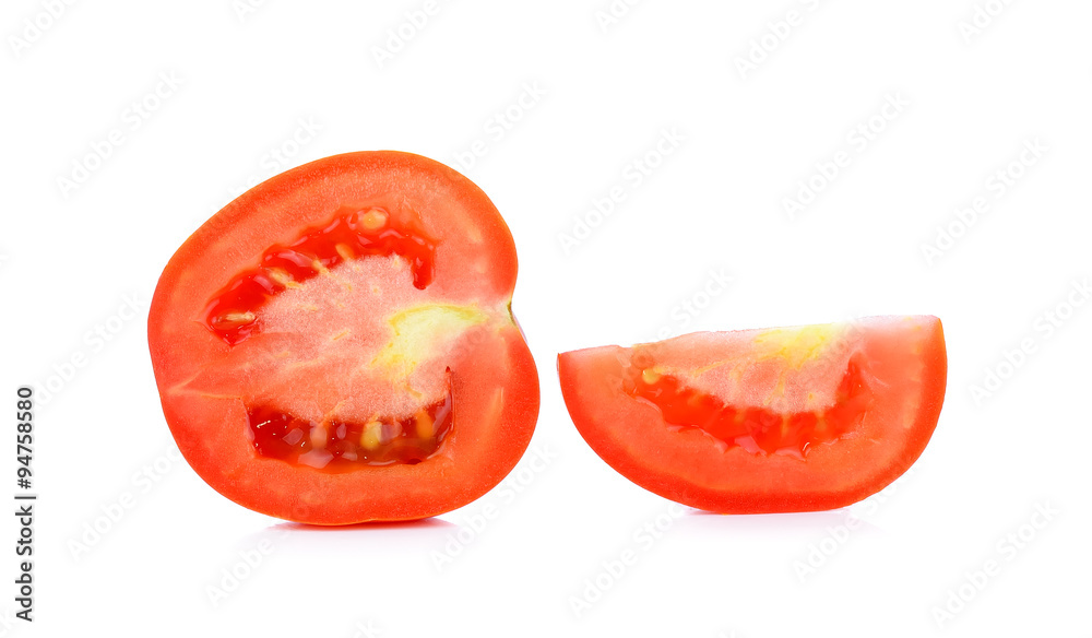 Slice tomato isolated on the white background Slice tomato isolated on the white background