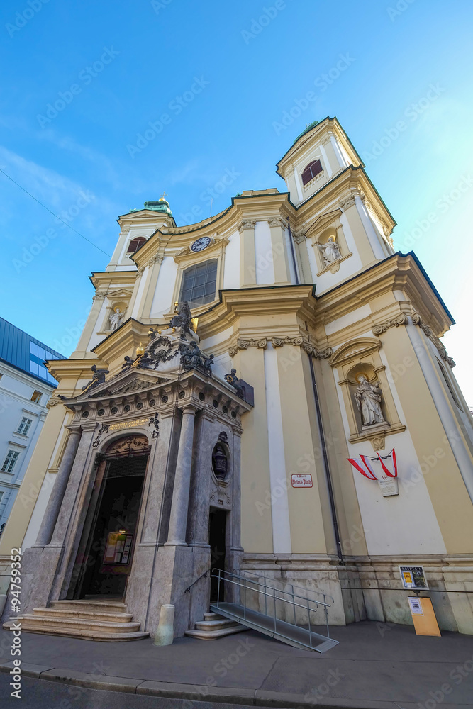 The Peterskirche (St. Peters Church) in Vienna, Austria, Europe.