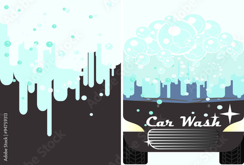 Vector car wash banner for advert.  Auto cleaning and polishing service