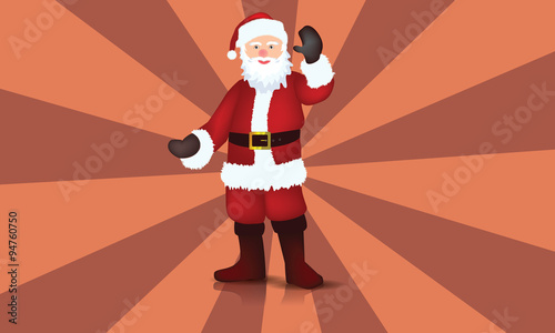 Vector Illustration of Santa Claus with nice background