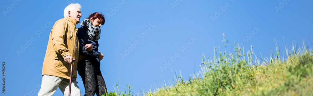 Fototapeta premium Man with walking stick