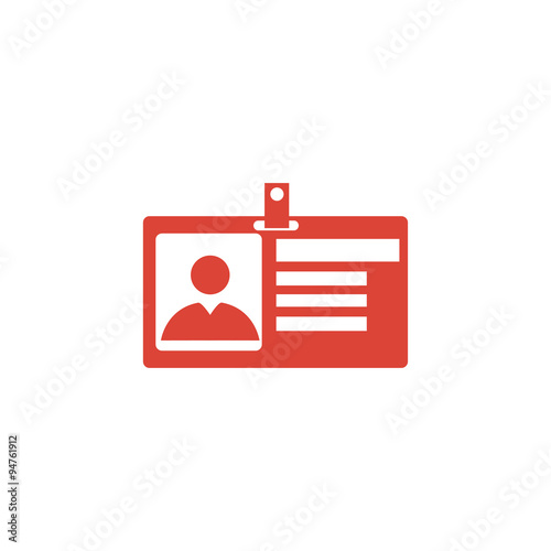 Identification card icon. Flat design style.