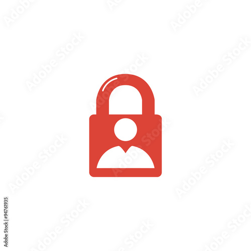 lock icon. Flat design style.