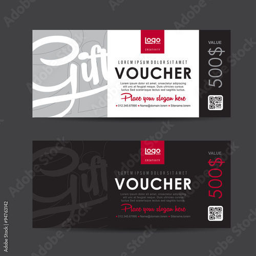 Gift voucher template with colorful pattern,Vector illustration photo