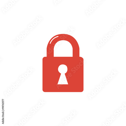 lock icon. Flat design style.