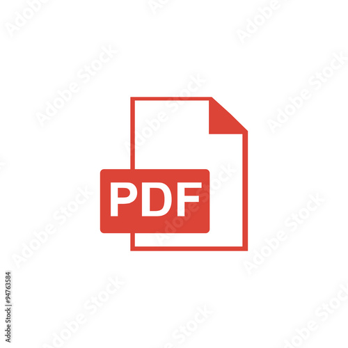PDF icon. Flat design style.