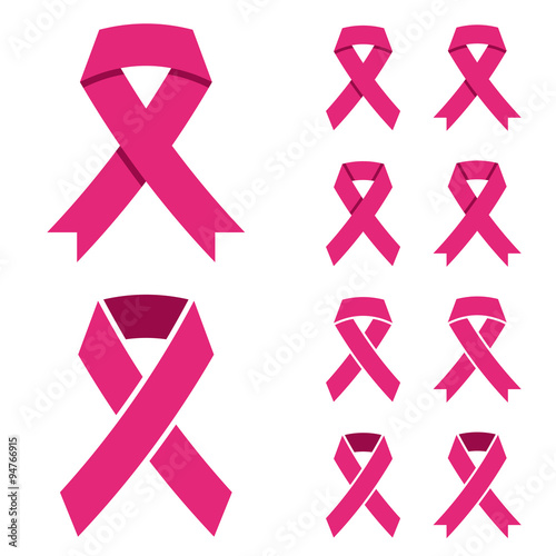 vector pink ribbon - breast cancer symbol