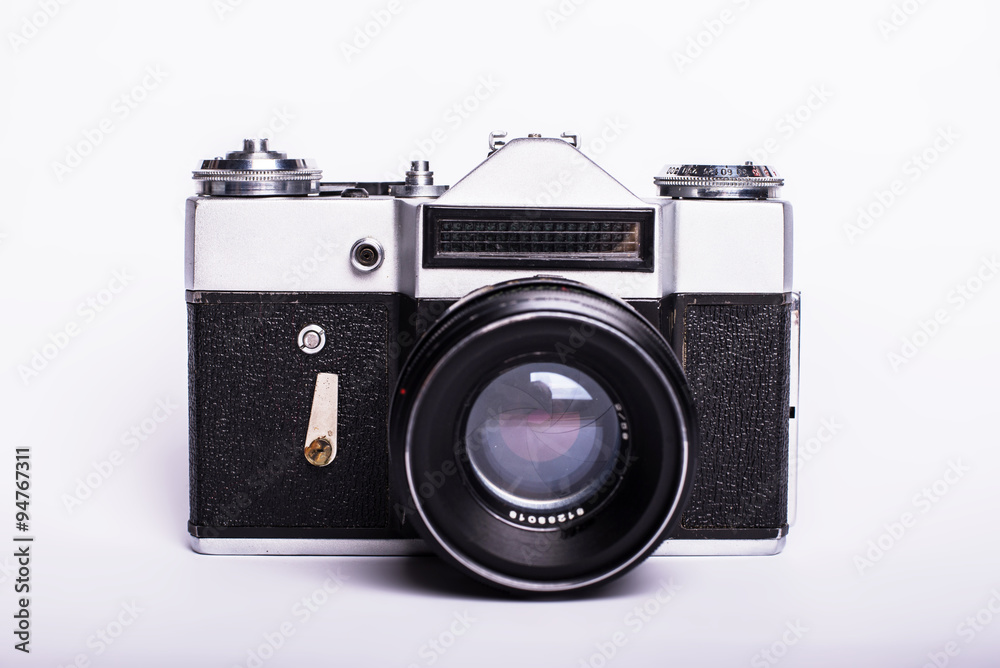 Old used dirty old-fashioned film photocamera