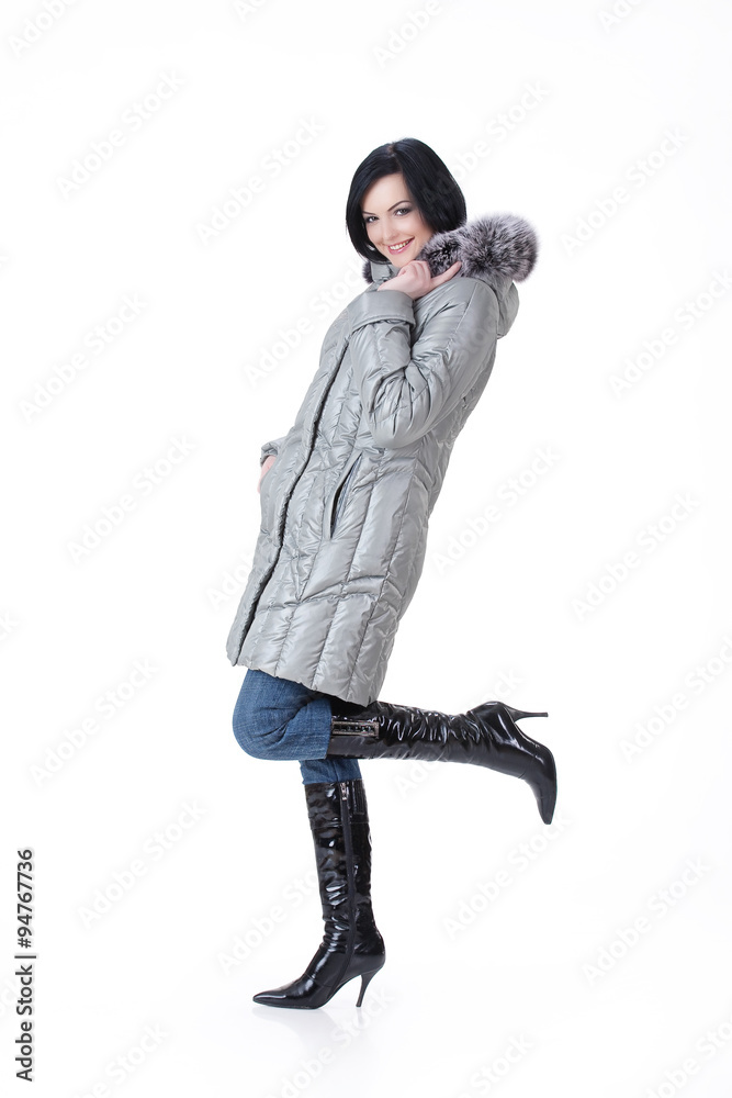 Young Woman In Fashionable Clothing Young Woman In Fashionable Clothing