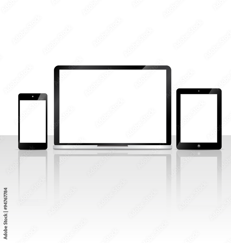 blank screen Vector set of Modern Digital devices blank screen Vector set of Modern Digital devices