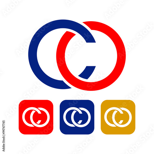 CO Initials Logo Template with Icons