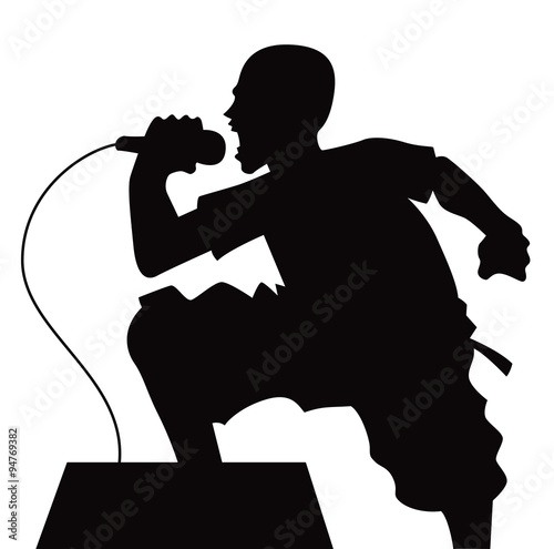 man singing silhouette