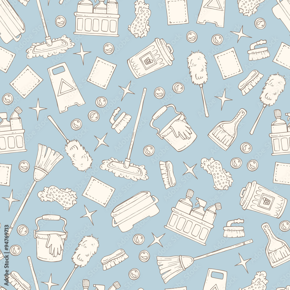 Pattern on the theme of cleaning services company on gray color Pattern on the theme of cleaning services company on gray color
