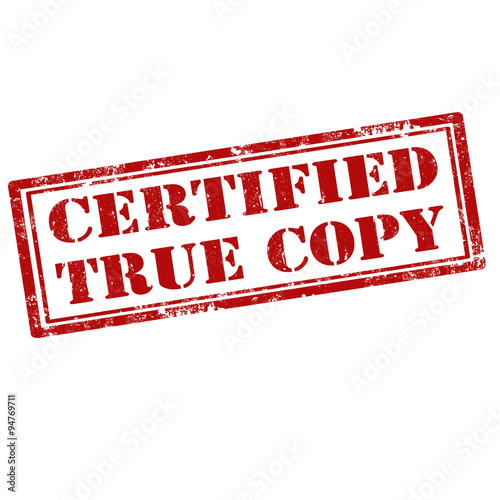 Certified True Copy