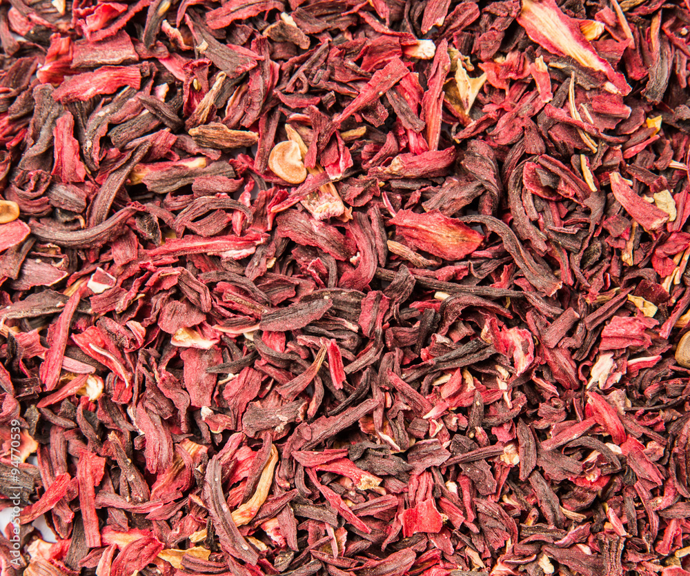 Fototapeta premium Dry red hibiscus tea leaves