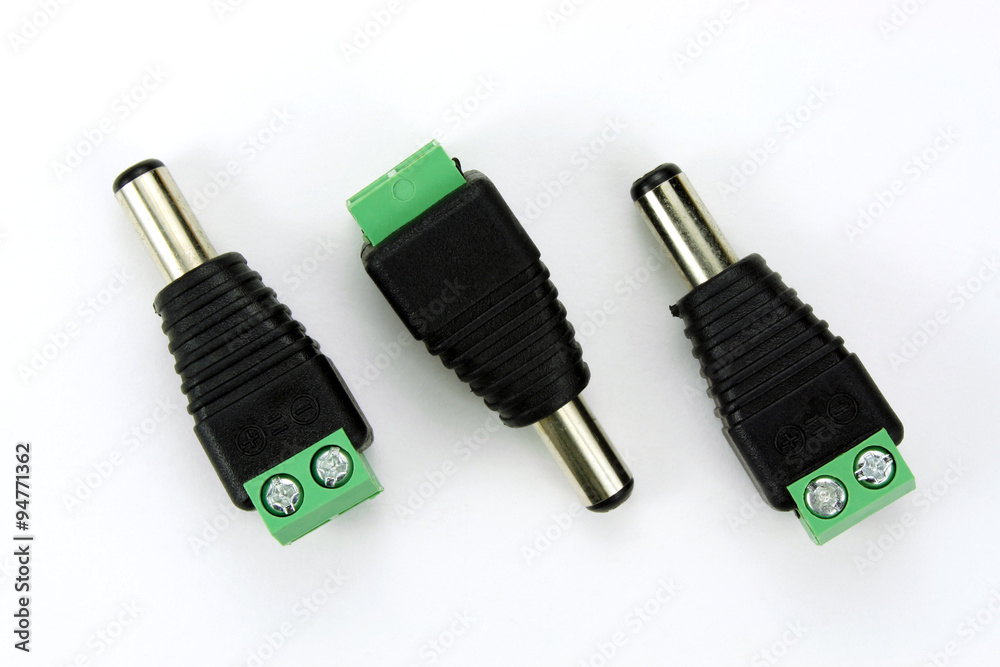 Power supply connector on a white background Power supply connector on a white background