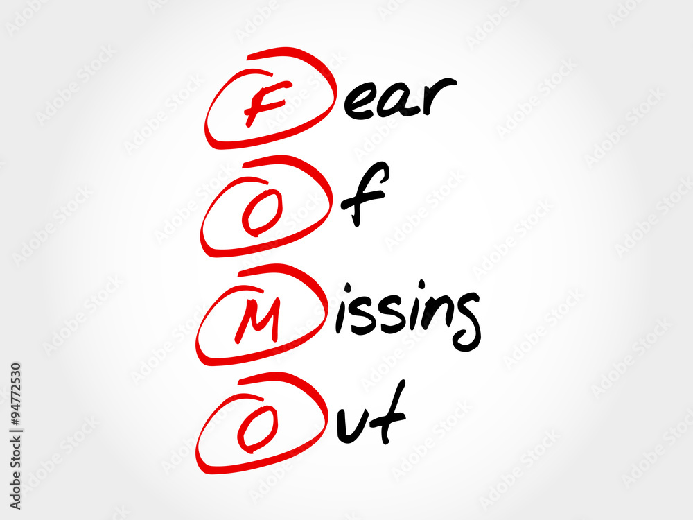 FOMO - Fear Of Missing Out, acronym concept Stock-Vektorgrafik | Adobe Stock