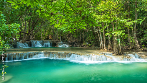 Beautiful and Breathtaking waterfall,Huay Mae Kamin, Located at the Kanchanaburi province, Thailand