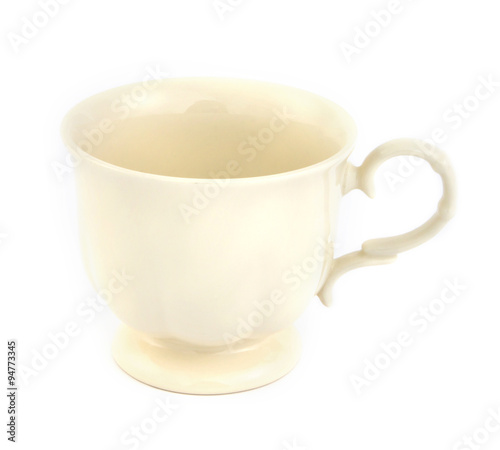 empty vintage tea or coffee cup on white background