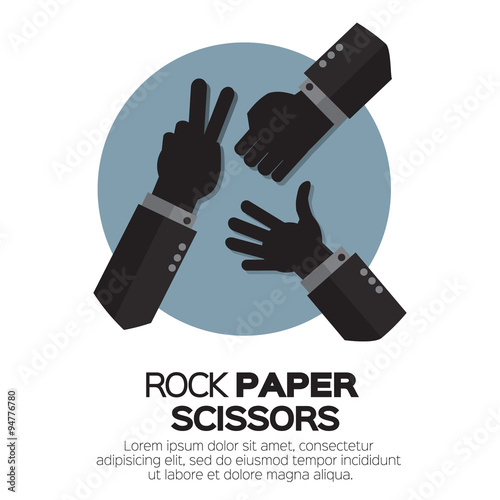 Rock  Scissors  Paper - Hand Game. Vector illustration
