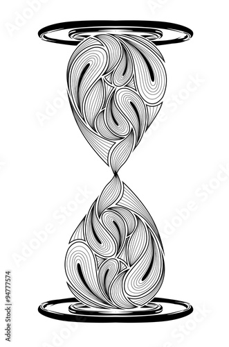 Vintage pattern hourglass on a white background. vector illustrations