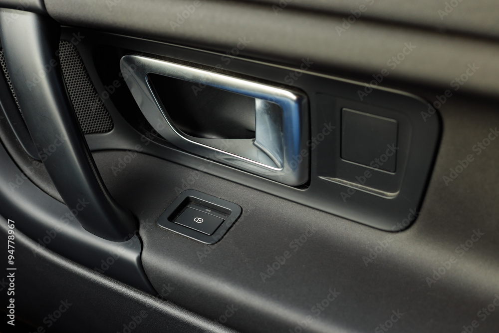 Car door handle with window control button