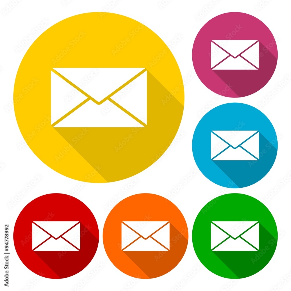 Letter icons set with long shadow Letter icons set with long shadow