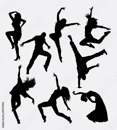 Modern dance, male and female silhouette. Good use for symbol, web icon, logo, game element, mascot, or any design you want. Easy to use. 