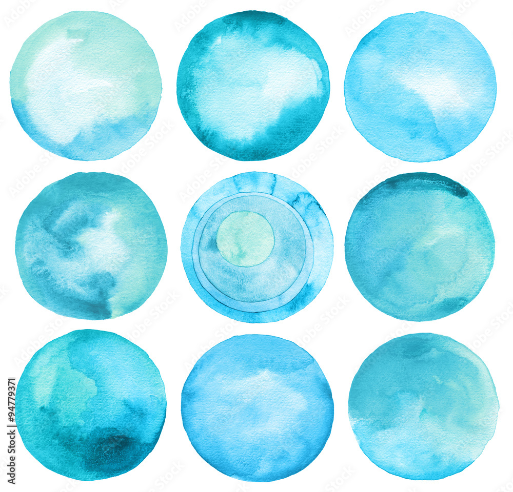 Set of circle watercolor. Set of circle watercolor.