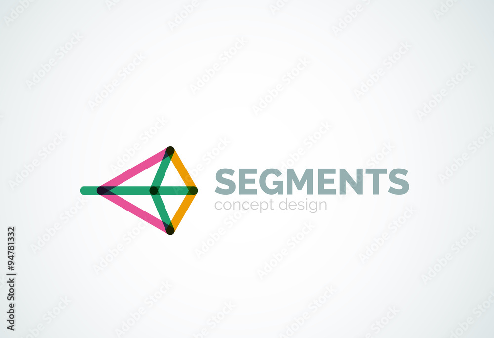 Naklejka premium Vector outline minimal abstract geometric logo