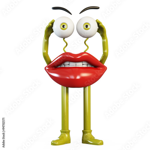 Slika na platnu Toy lips with yellow eyes