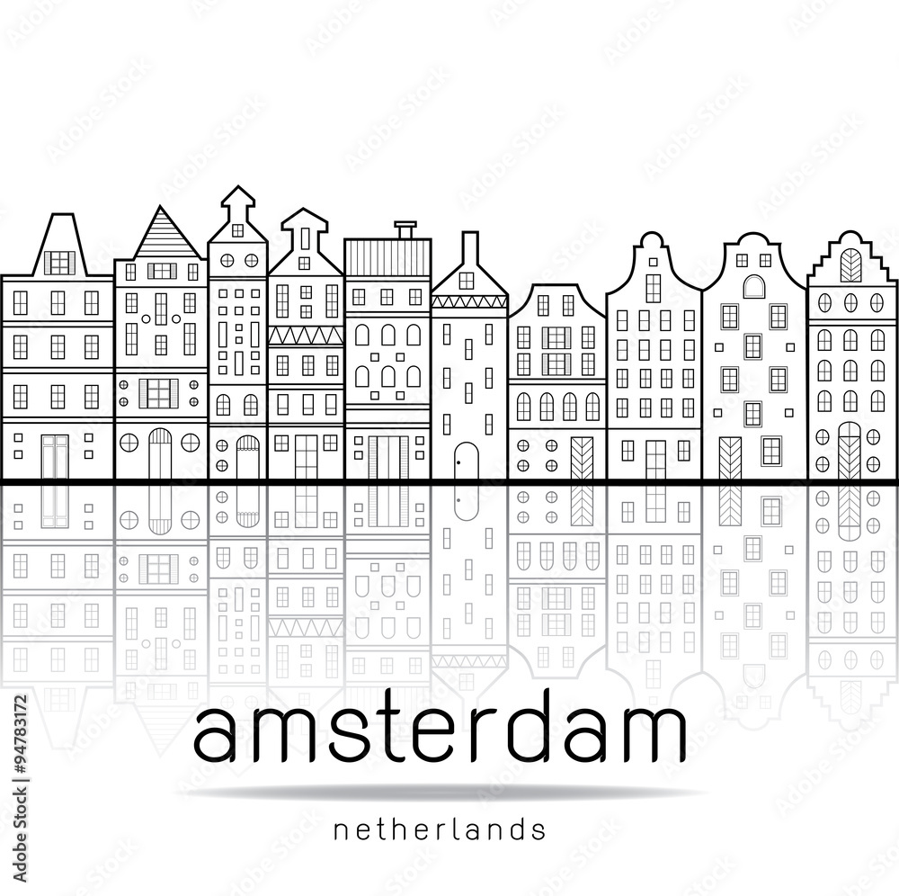 Fototapeta premium Amsterdam houses style Netherlands