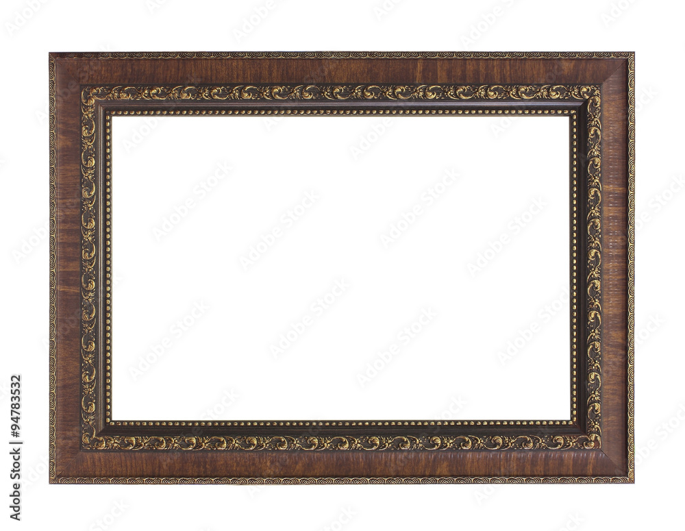 Classic wooden frame isolated on white background Classic wooden frame isolated on white background