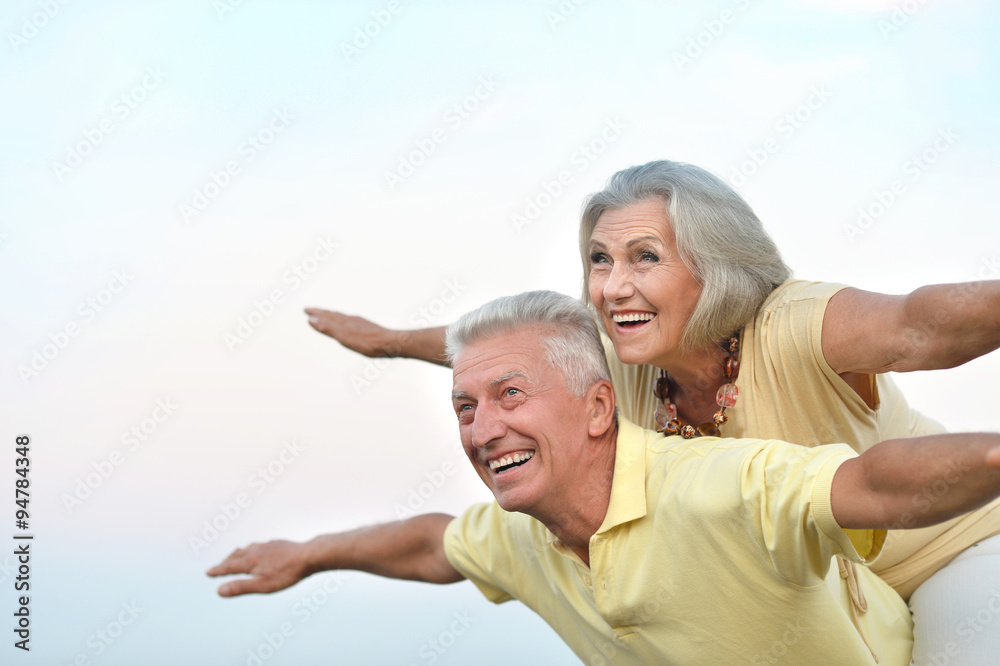 couple on the background of sky couple on the background of sky