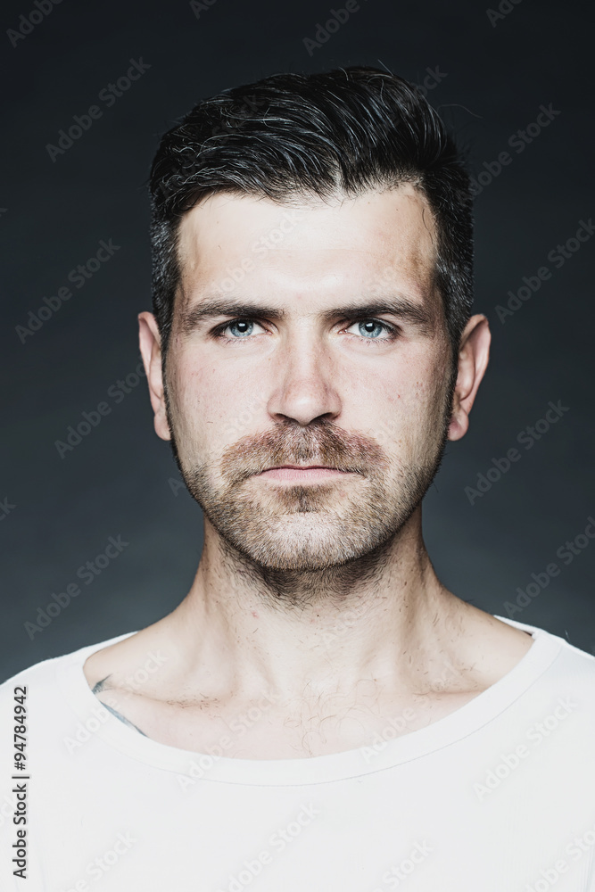 Fototapeta premium Shaved man with bristle