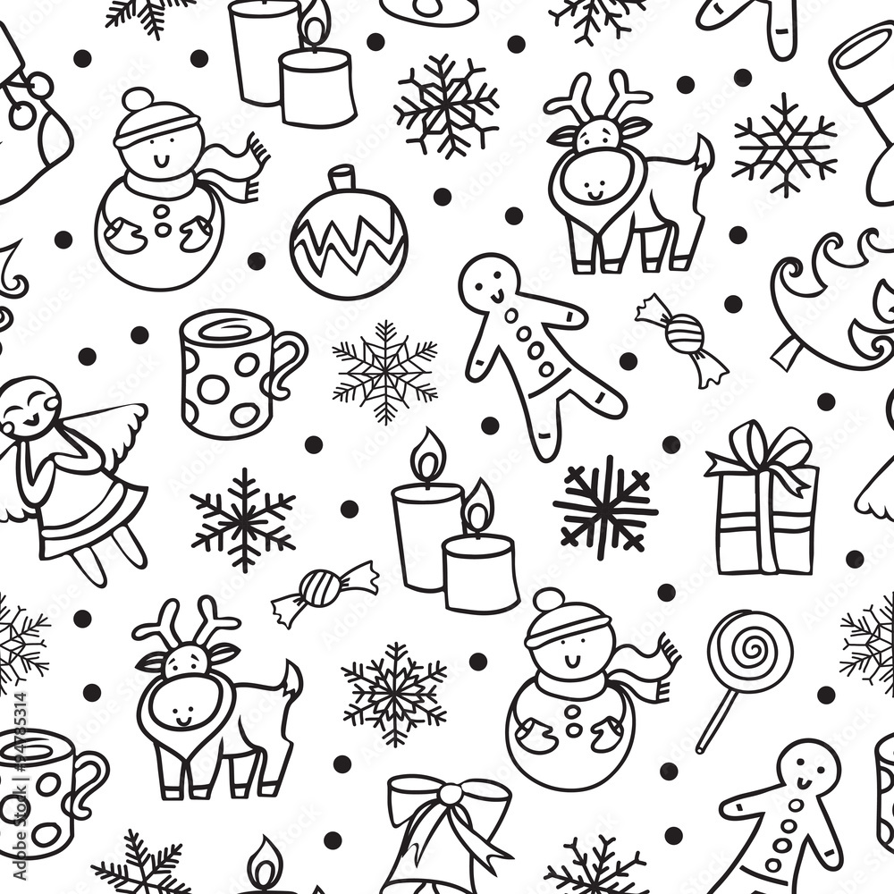 Seamless pattern Christmas theme. Seamless pattern Christmas theme.