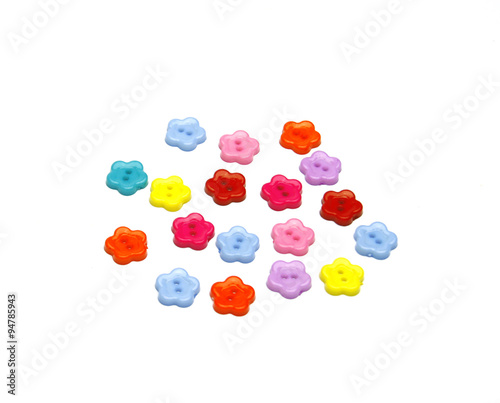 Colorful buttons, Colorful Clasper isolate on white background