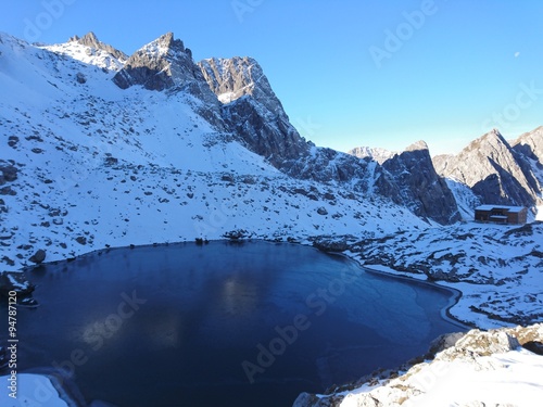 Lienz Dolomites Karlsbaderhuette Lake Laserz 2.260m photo