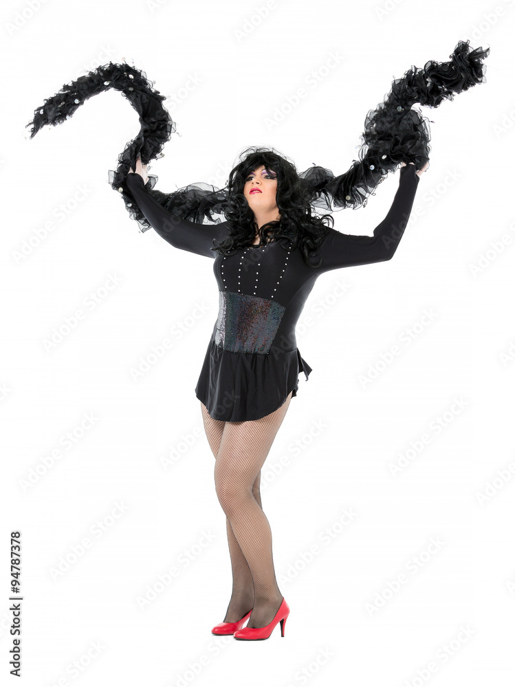 Fototapeta premium Actor Drag Queen Dressed as Woman Showing Emotions