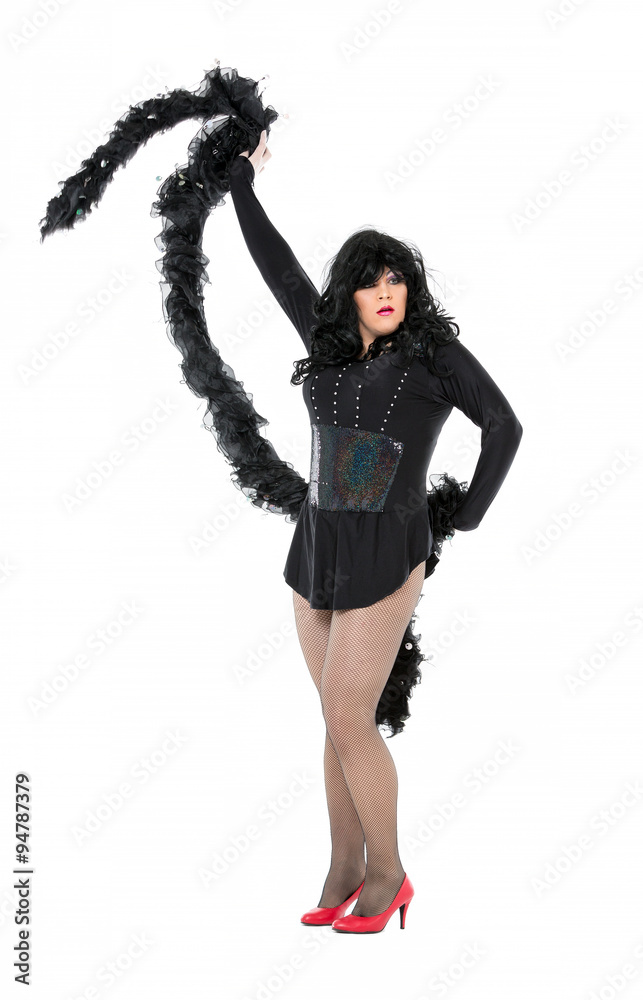 Fototapeta premium Actor Drag Queen Dressed as Woman Showing Emotions