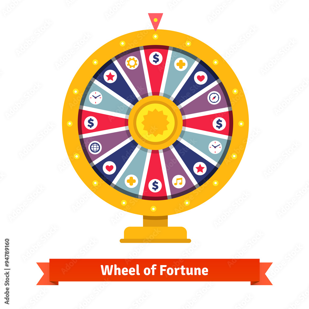 Wheel of fortune with bets icons Wheel of fortune with bets icons